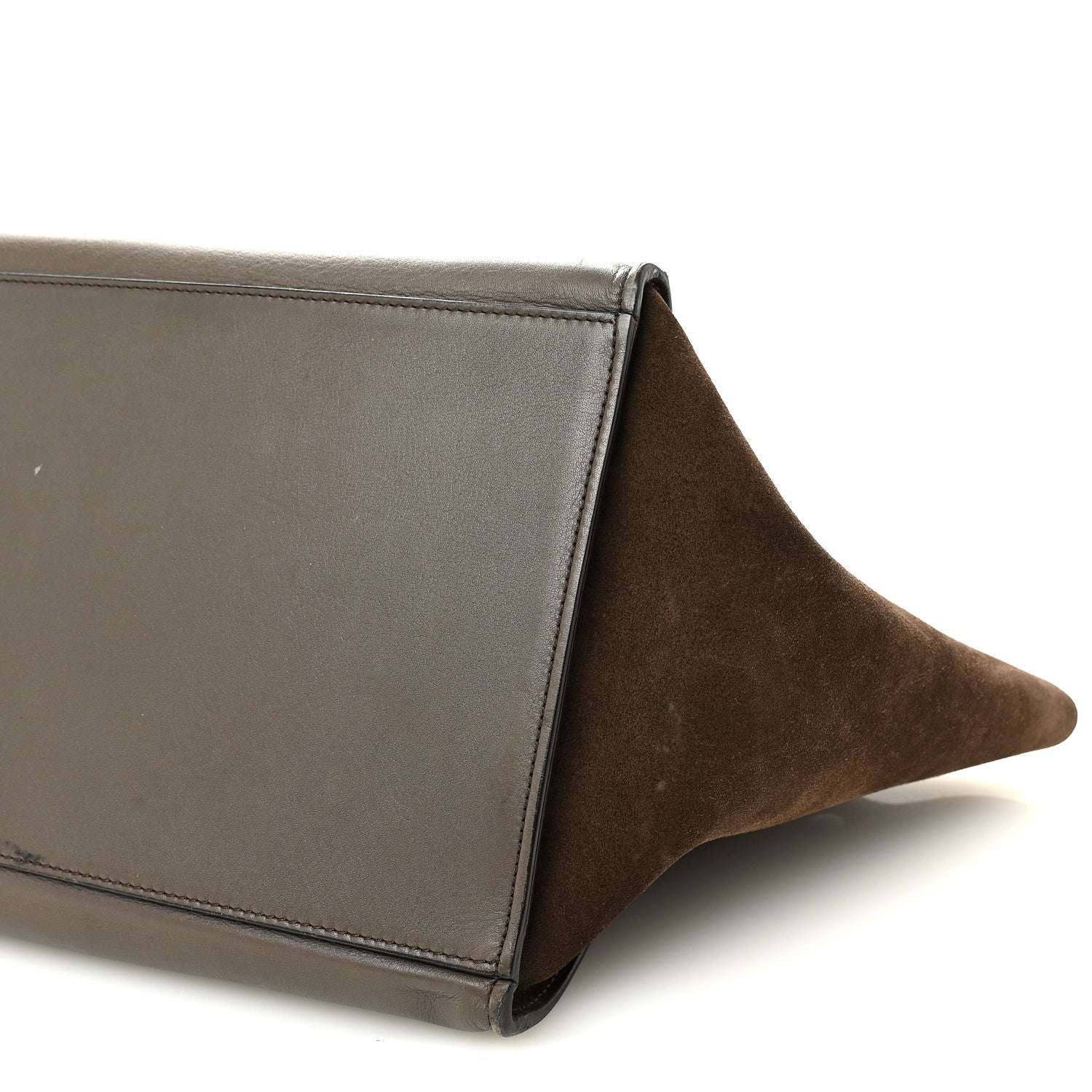 Celine Calfskin Suede Large Tri-color Trapeze Taupe 9 of 9