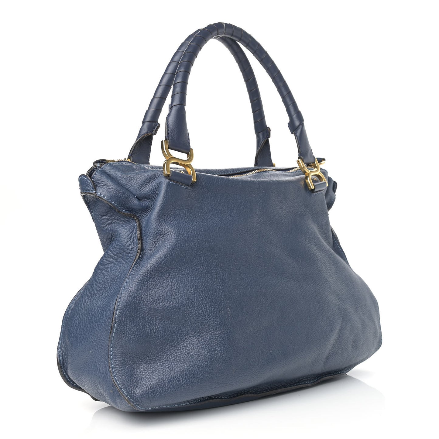 Calfskin Large Marcie Satchel Blue