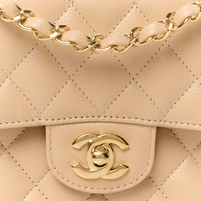 Chanel Caviar Quilted Medium Double Flap Beige 9 of 12