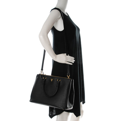 Prada Saffiano Medium Galleria Double Zip Tote Black 2 of 8