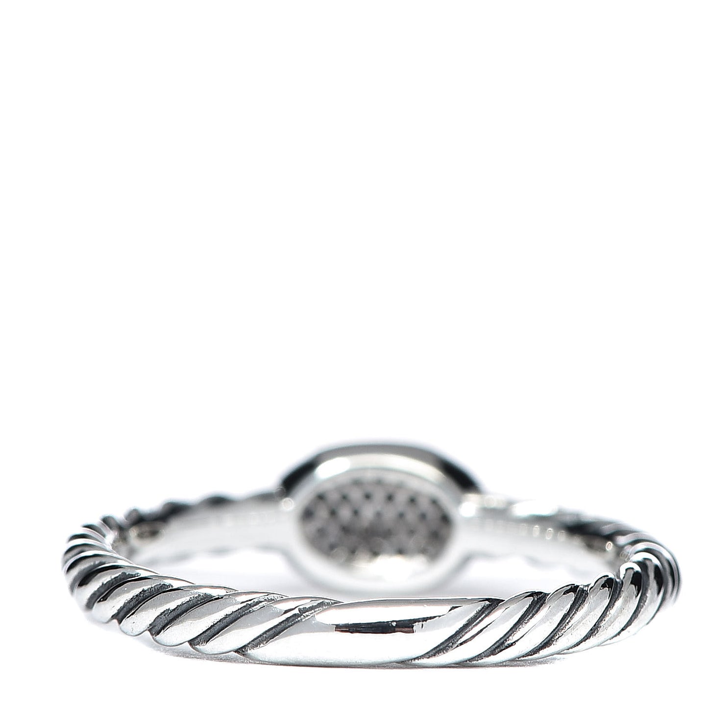 Sterling Silver Diamond Petite Pave Oval Ring 52 6