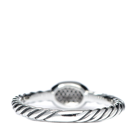 David Yurman Sterling Silver Diamond Petite Pave Oval Ring 52 6 4 of 5