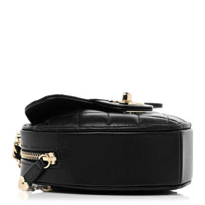 Chanel Lambskin Quilted CC In Love Heart Clutch With Chain Black 4 of 8