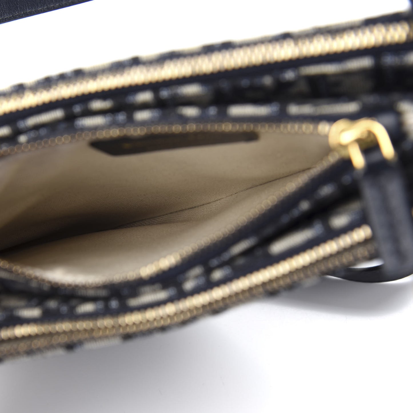 Oblique Saddle Pouch With Strap Navy Blue