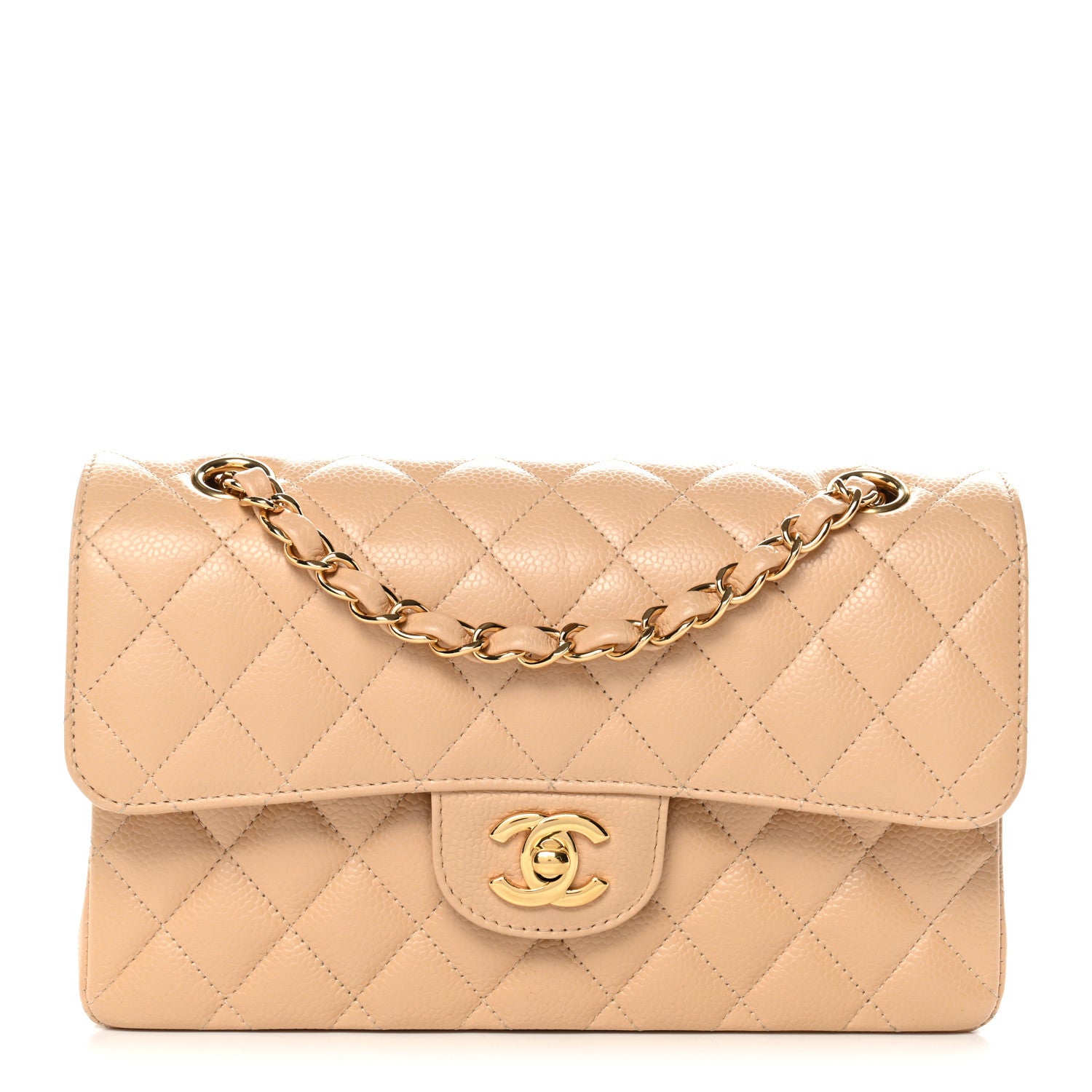 Chanel Caviar Quilted Small Double Flap Beige 1 of 11