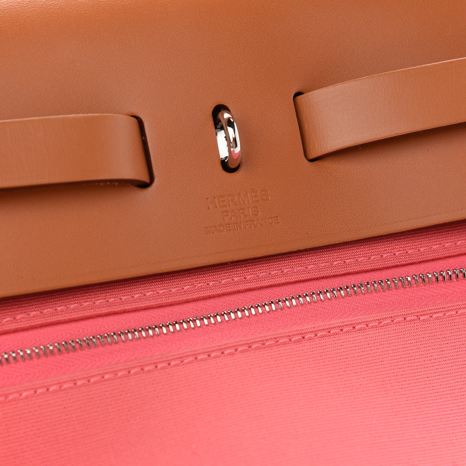 Hermes Vache Hunter Toile Herbag Zip 31 PM Rose Azalee Natural 7 of 10
