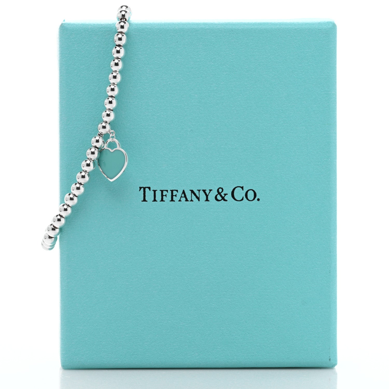 Tiffany Sterling Silver Enamel 4mm Return To Tiffany Heart Tag Bead Bracelet Blue 4 of 4