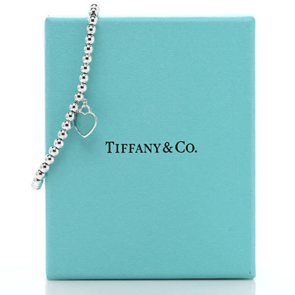 Tiffany Sterling Silver Enamel 4mm Return To Tiffany Heart Tag Bead Bracelet Blue 4 of 4