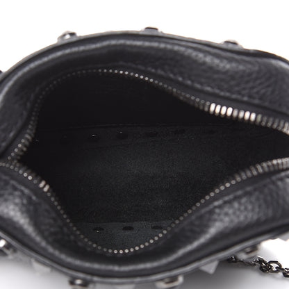 Valentino Garavani Calfskin Small Rockstud Rolling Chain Camera Crossbody Bag Black 5 of 9