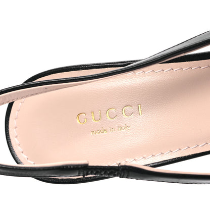Gucci Malaga Kid Horsebit Erin 105mm Slingback Pumps 38.5 Black 7 of 9