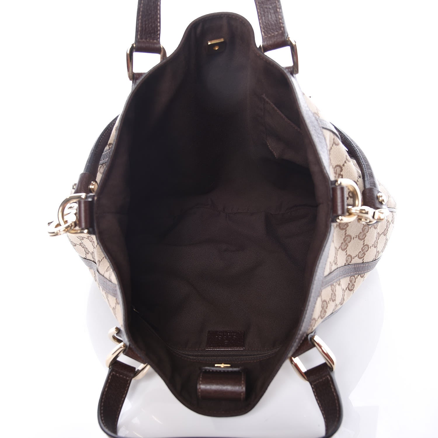 Gucci Monogram Medium Abbey Convertible Tote Dark Brown 5 of 9