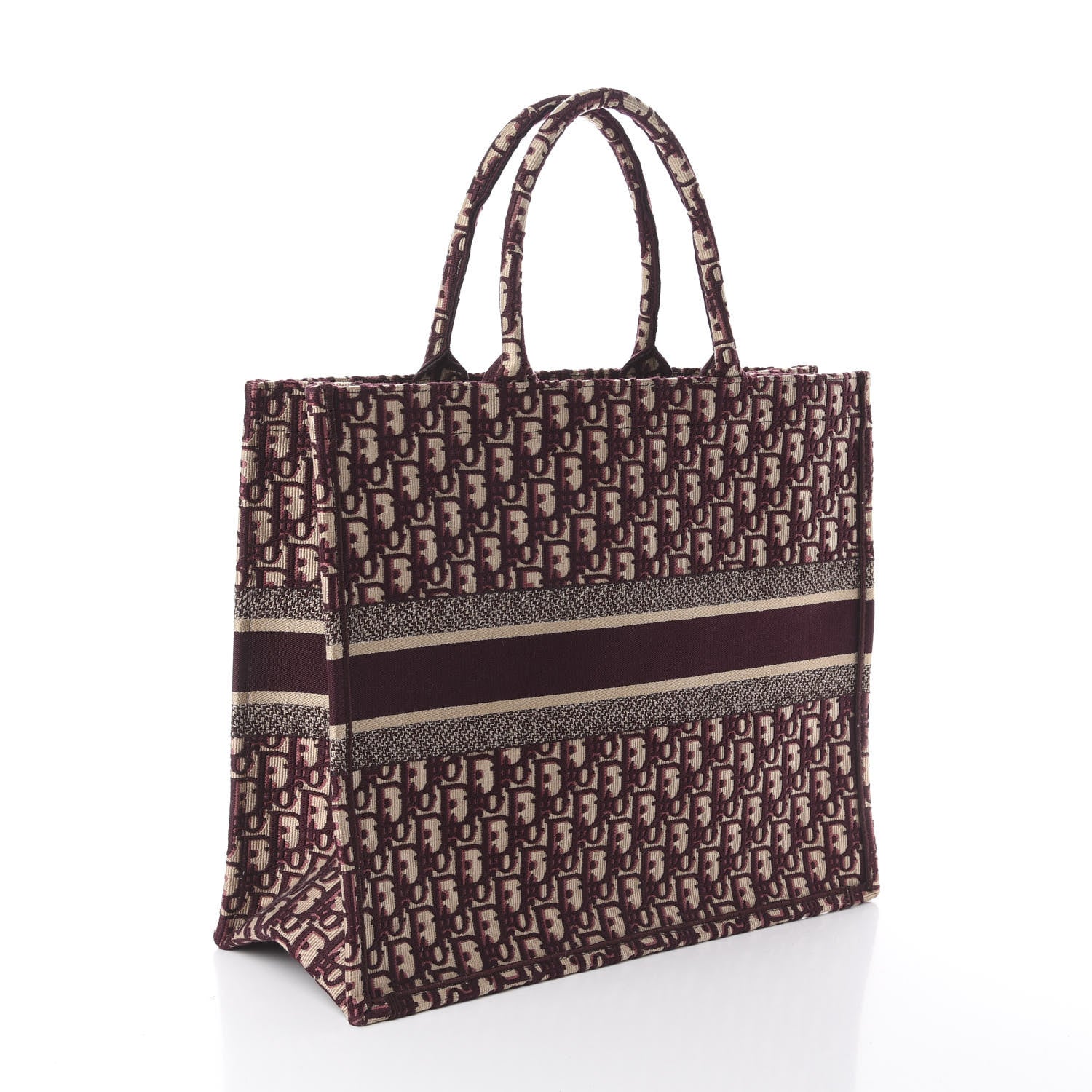 Christian Dior Oblique Large Book Tote Burgundy Multicolor 2 of 8