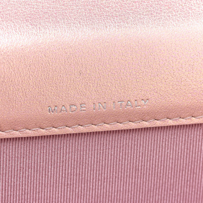 Chanel Iridescent Calfskin Quilted Flap Card Holder Wallet Pink 7 of 9