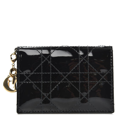 Christian Dior Patent Cannage Lady Dior Card Holder Black 1 of 6