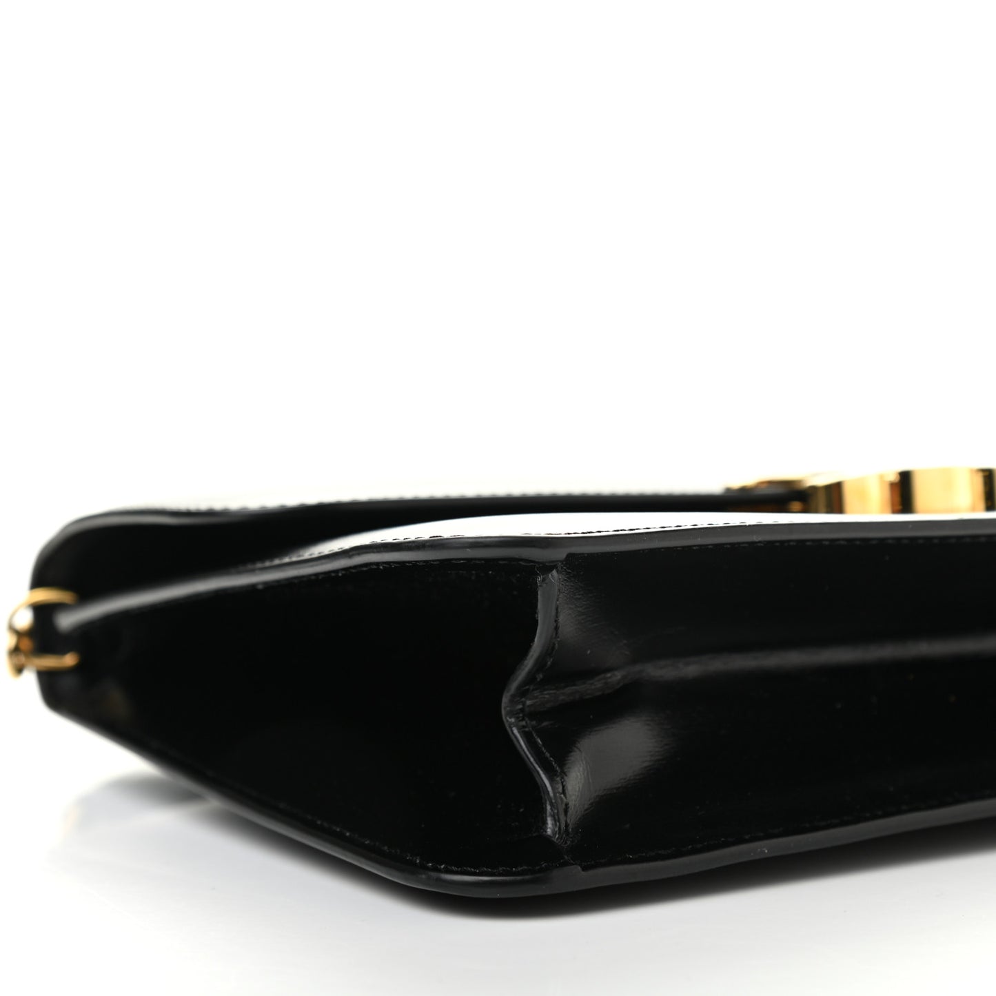 Shiny Calfskin Triomphe Clutch Black