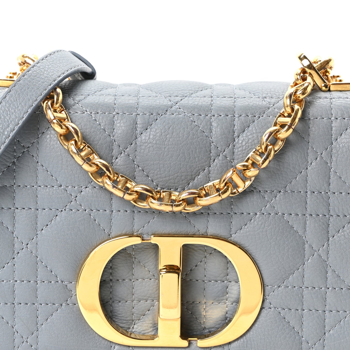 Calfskin Cannage Small Caro Bag Cloud Blue