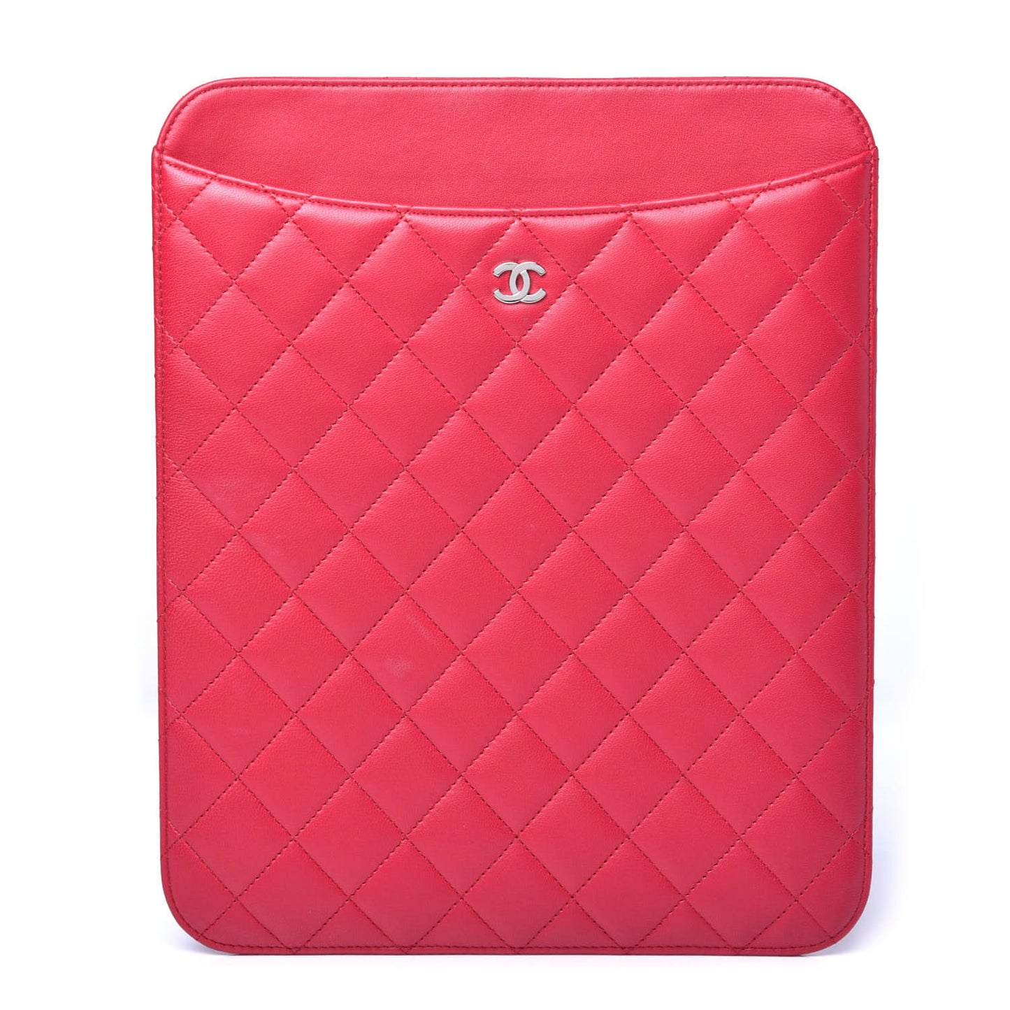 Lambskin Quilted iPad Case Sleeve Fuchsia