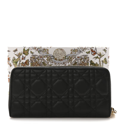 Christian Dior Lambskin Cannage Lady Dior Voyageur Wallet Black 11 of 11