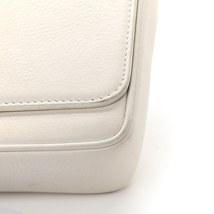 Balenciaga Pebbled Calfskin Logo Everyday Flap Chain Wallet White 10 of 12