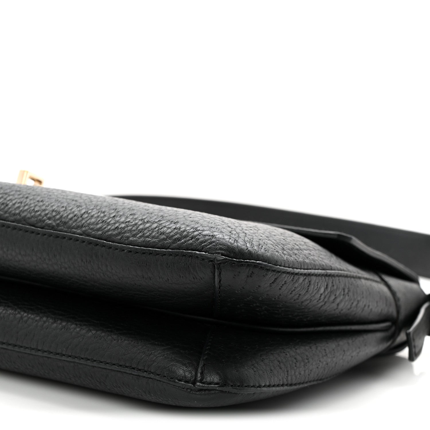 Salvatore Ferragamo Grained Calfskin Gancini Shoulder Bag Black 9 of 10