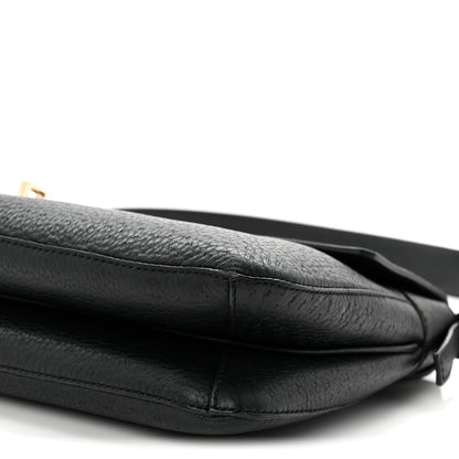 Salvatore Ferragamo Grained Calfskin Gancini Shoulder Bag Black 9 of 10