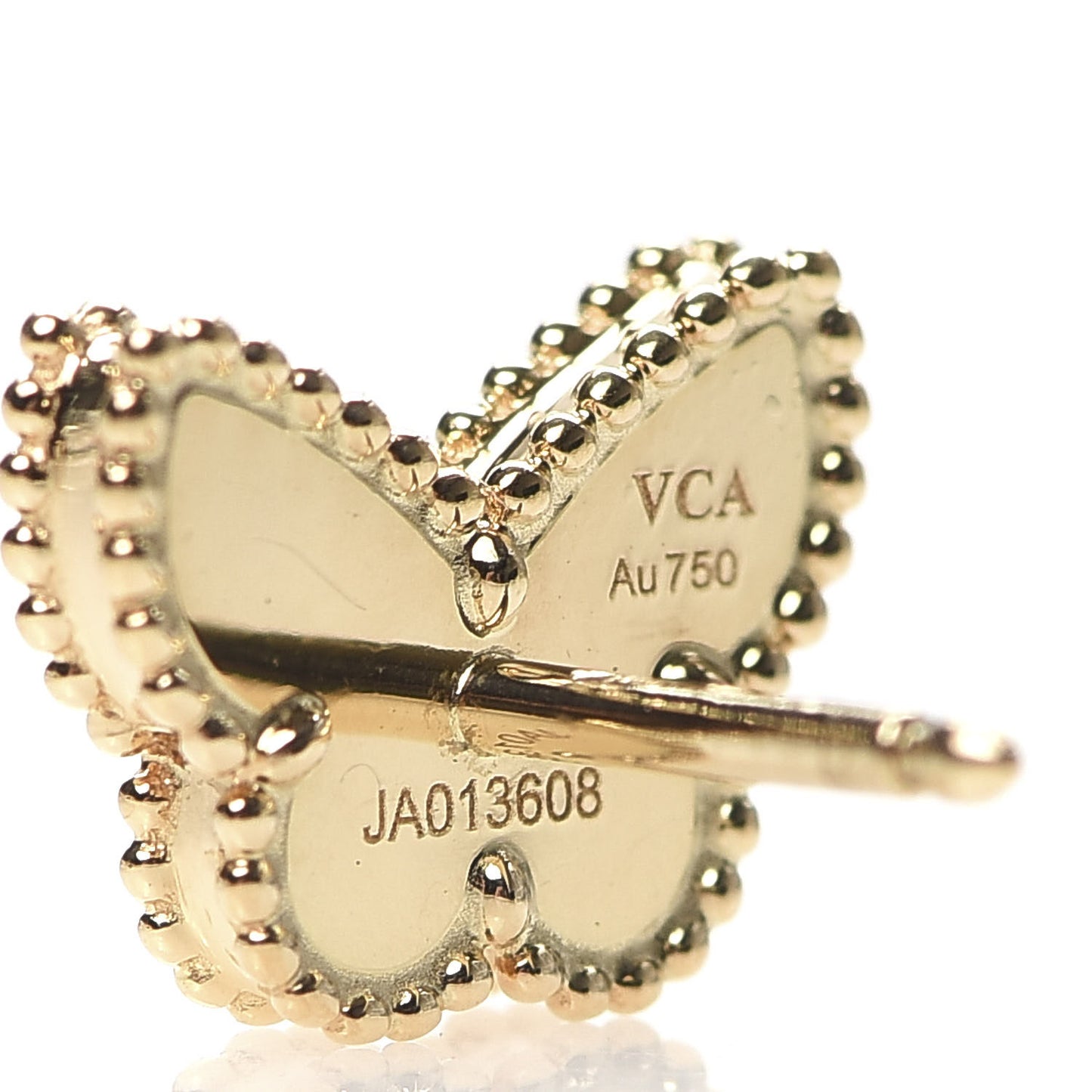 18K Yellow Gold Mother of Pearl Sweet Alhambra Butterfly Earrings