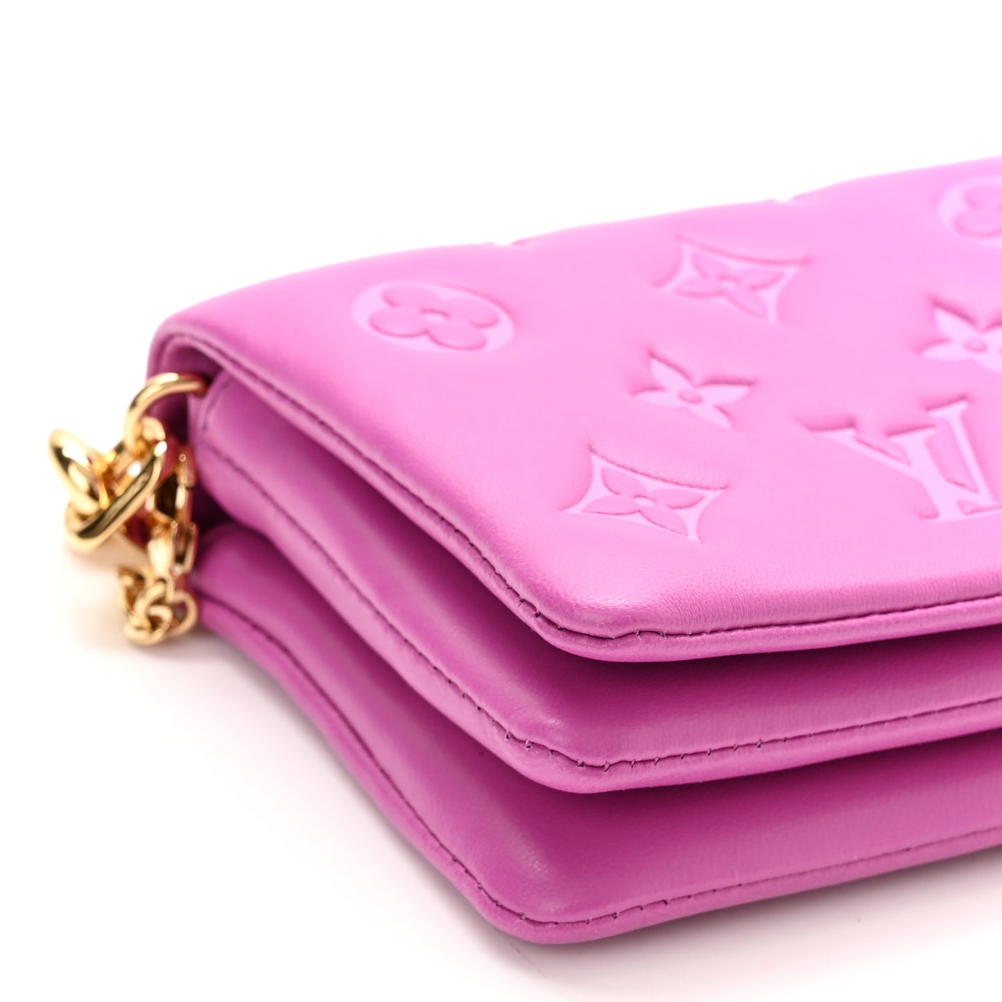 Lambskin Embossed Monogram Coussin Belt Bag Orchid