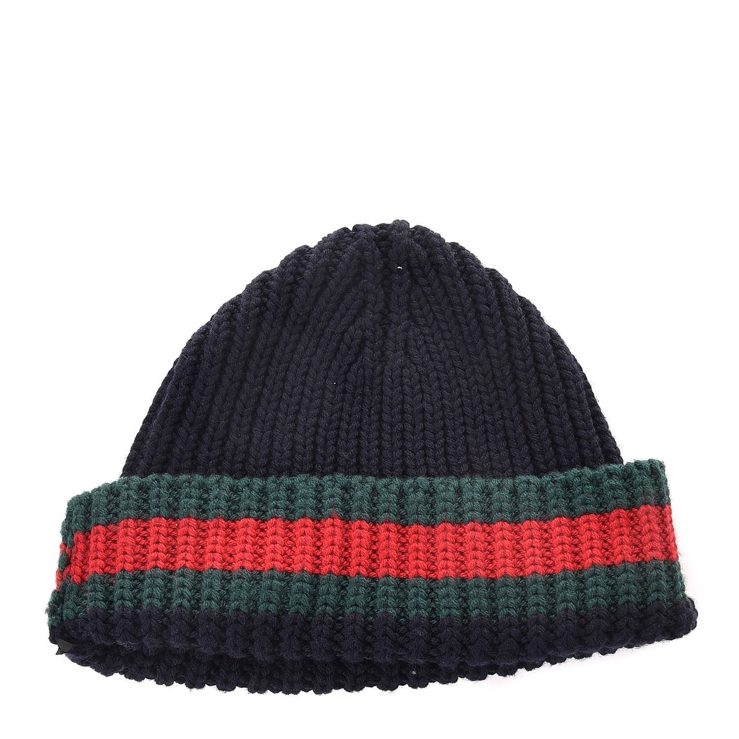 Wool Web Beanie Hat Navy