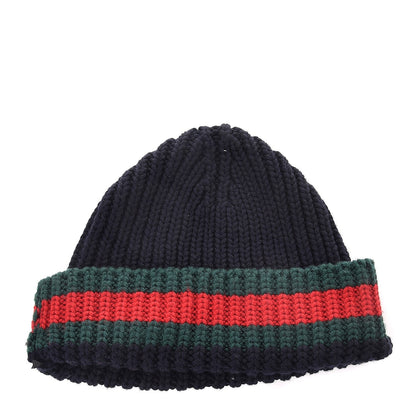 Gucci Wool Web Beanie Hat Navy 4 of 4