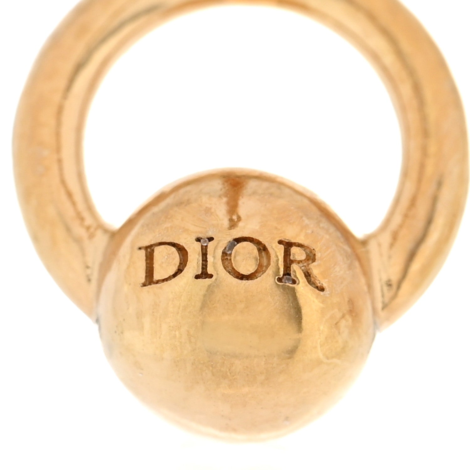 Christian Dior Metal CD Stud Earrings Gold 4 of 5