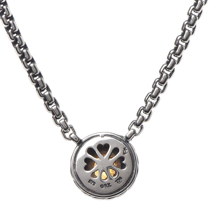 David Yurman Sterling Silver 18K Yellow Gold Citrine Cookie Necklace 6 of 7