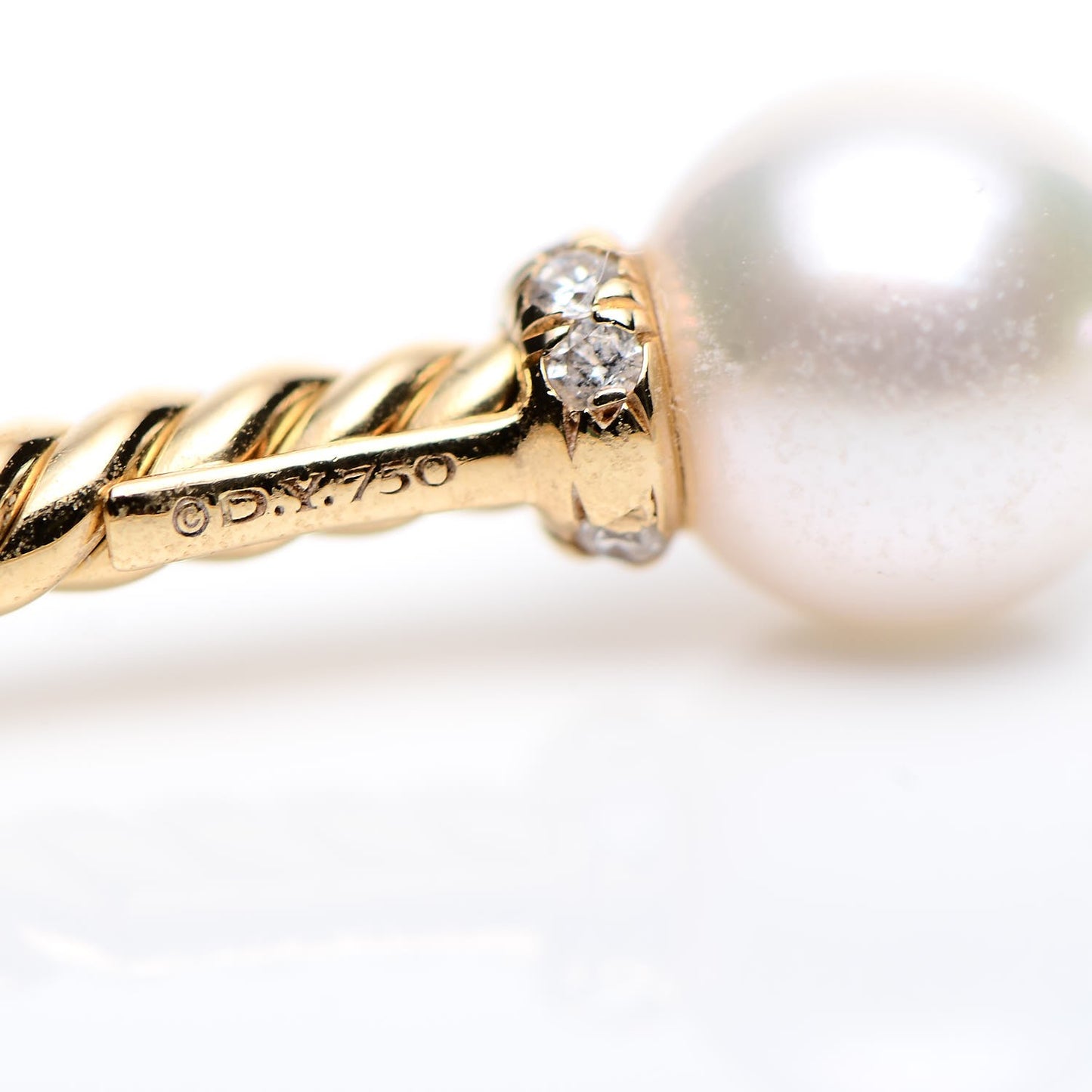 18K Yellow Gold Diamond Pearl 7mm Solari Bracelet
