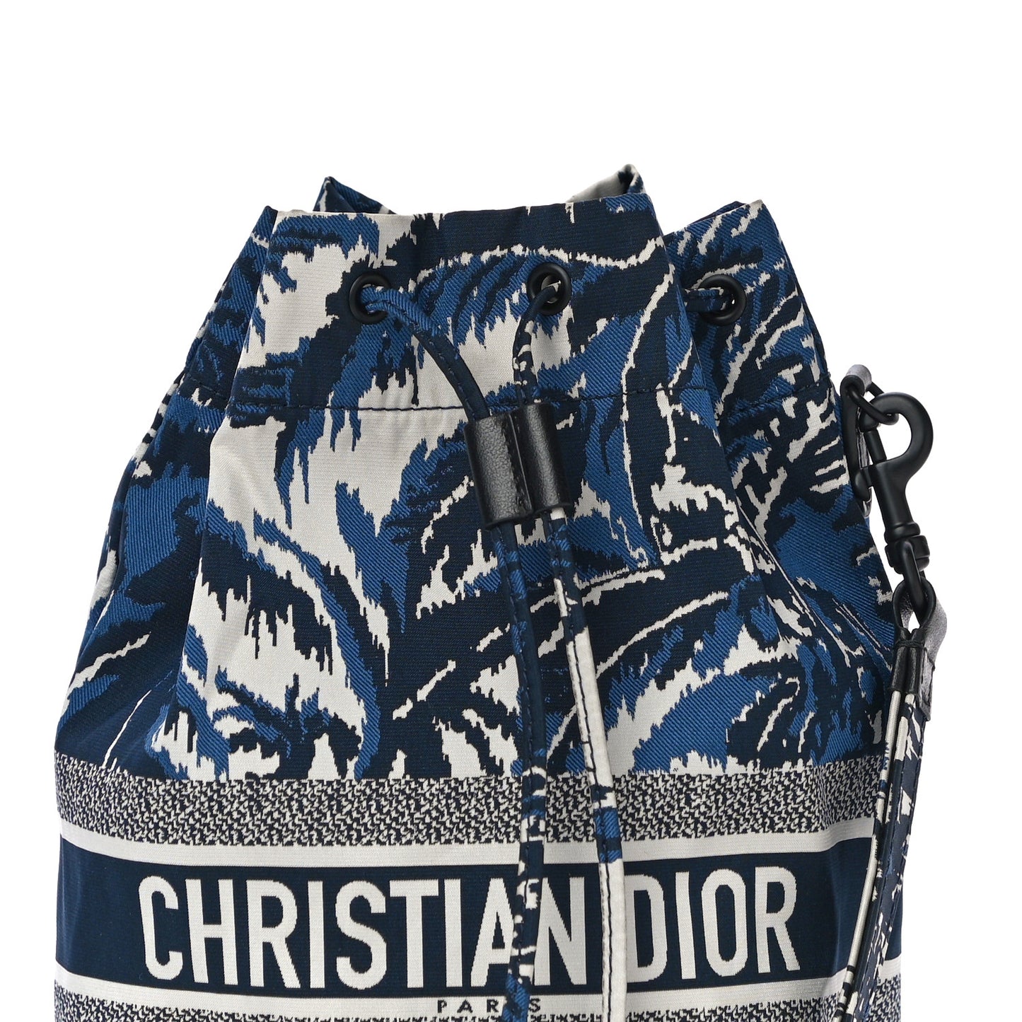 Technical Fabric Embroidered Palm Tree Toile De Jouy DiorTravel Pouch Blue