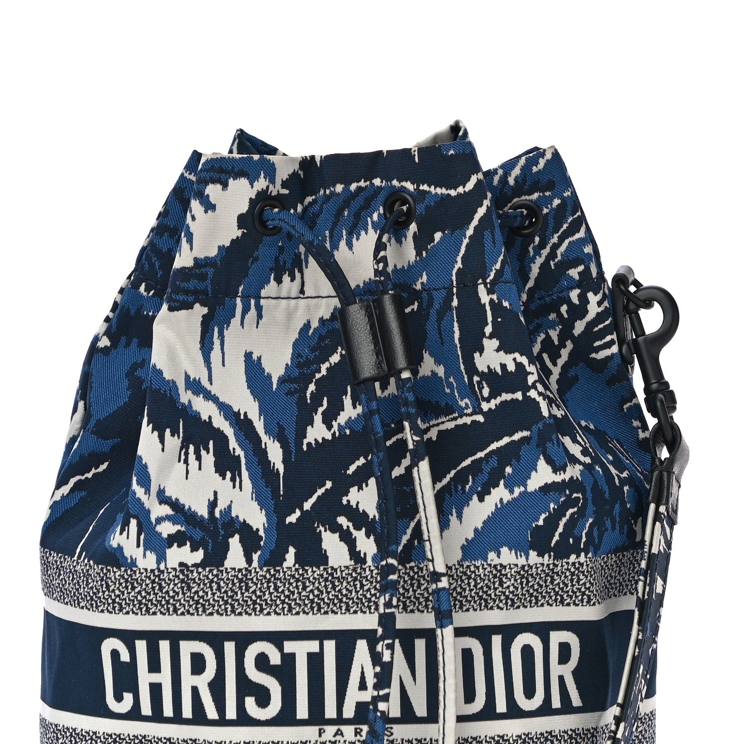 Christian Dior Technical Fabric Embroidered Palm Tree Toile De Jouy DiorTravel Pouch Blue 8 of 11
