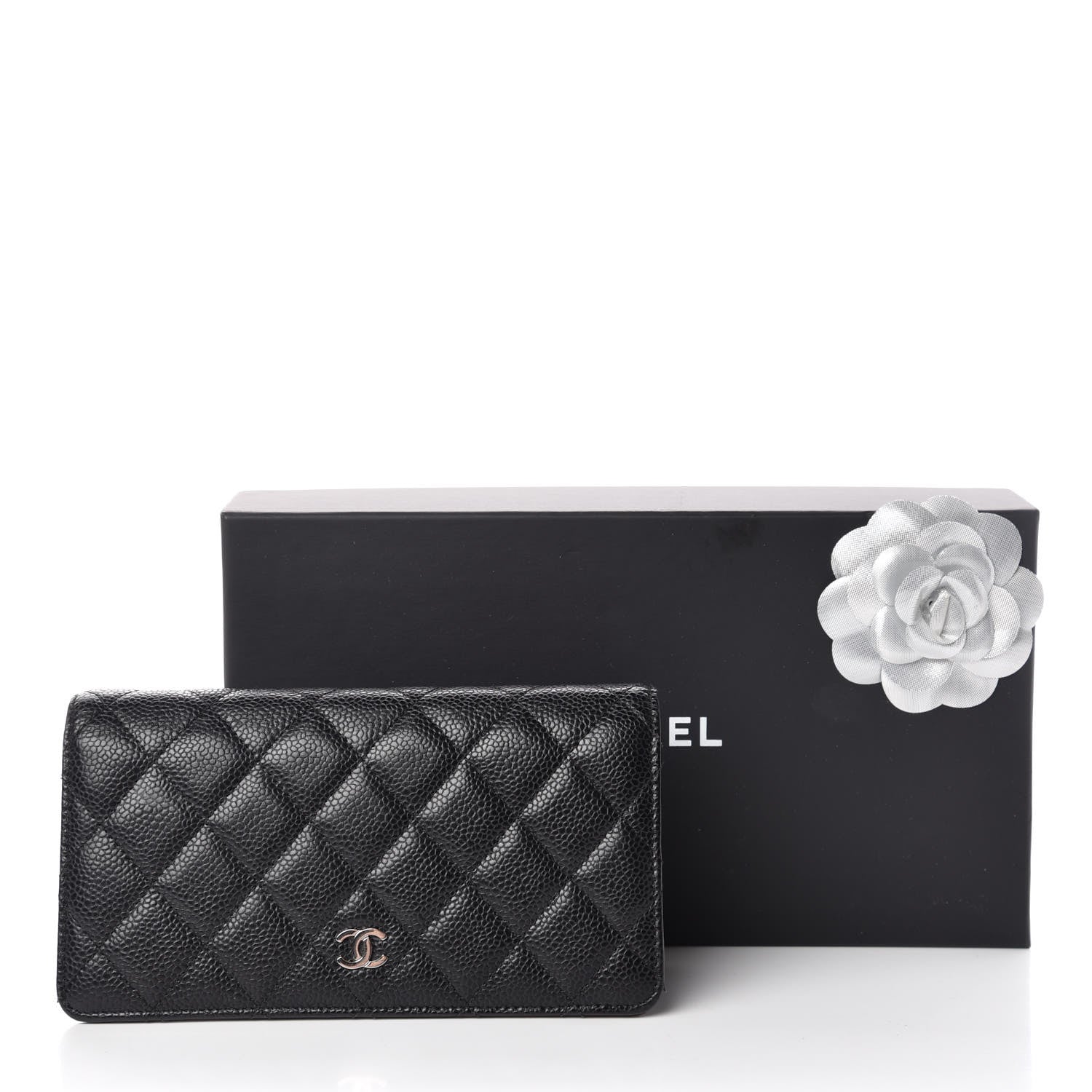 Chanel Caviar Quilted Yen Wallet Black 15 of 15