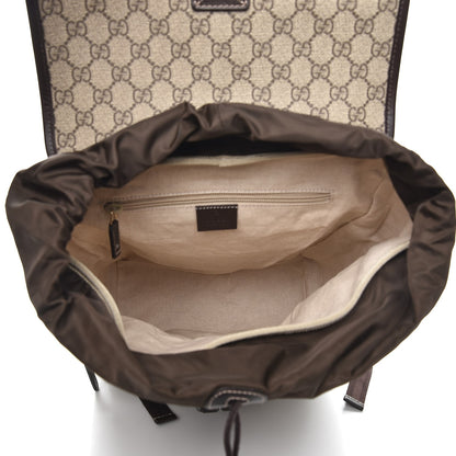 Gucci GG Supreme Monogram Medium Single Buckle Rucksack Backpack Beige Ebony Brown 5 of 7