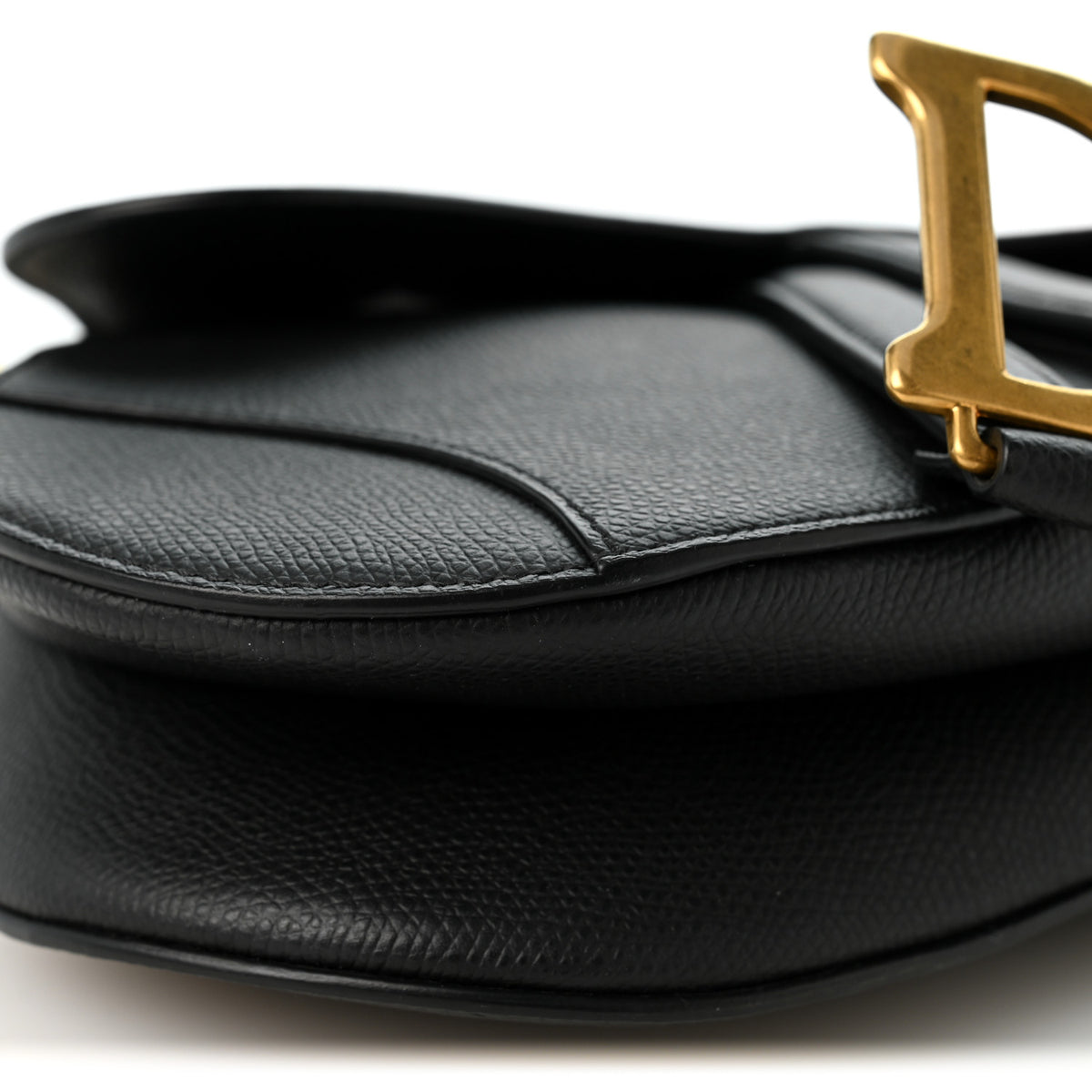 Christian Dior Grained Calfskin Mini Saddle Bag Black 9 of 10
