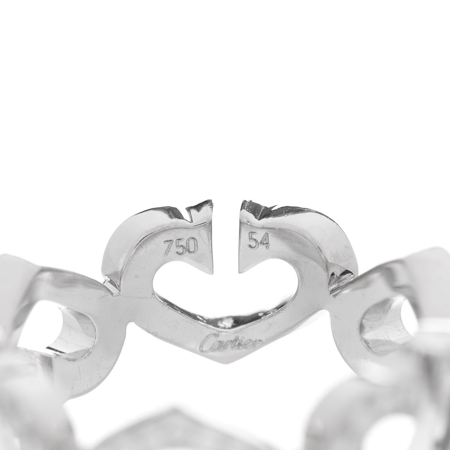 18K White Gold Diamond Hearts and Symbols Paved Ring 54 6.75