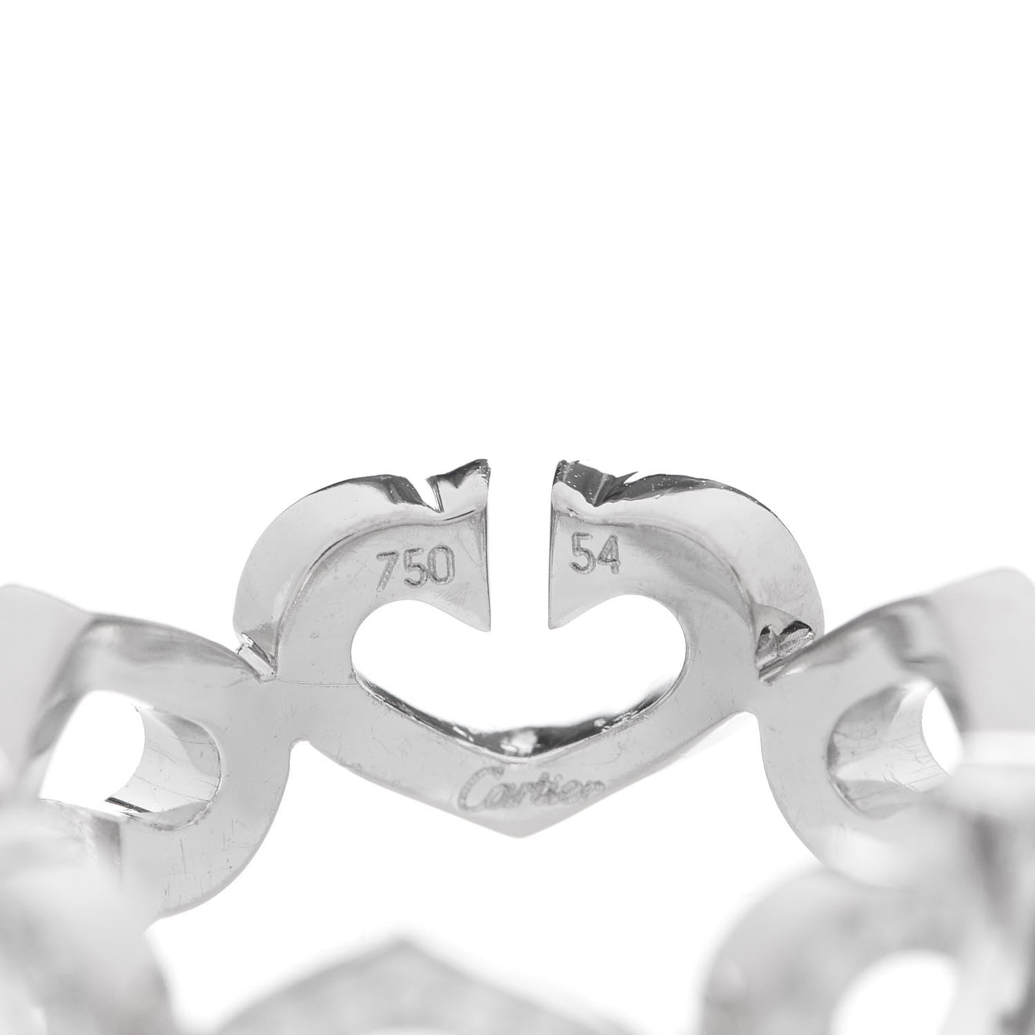 Cartier 18K White Gold Diamond Hearts and Symbols Paved Ring 54 6.75 5 of 6