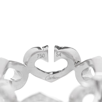 Cartier 18K White Gold Diamond Hearts and Symbols Paved Ring 54 6.75 5 of 6