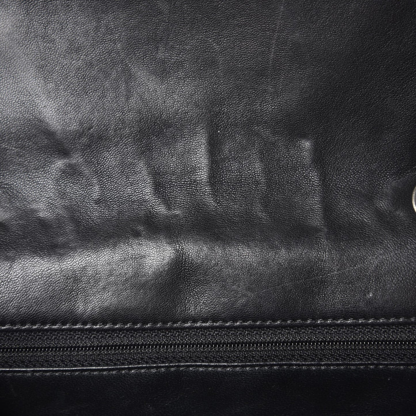 Patent Quilted Jumbo Single Flap Black