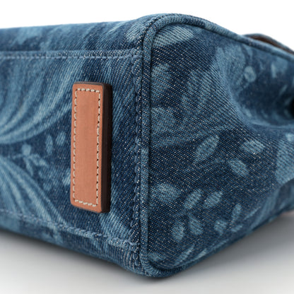 Versace Denim Barocco Small La Medusa Chain Top Handle Handbag Blue Camel 9 of 11