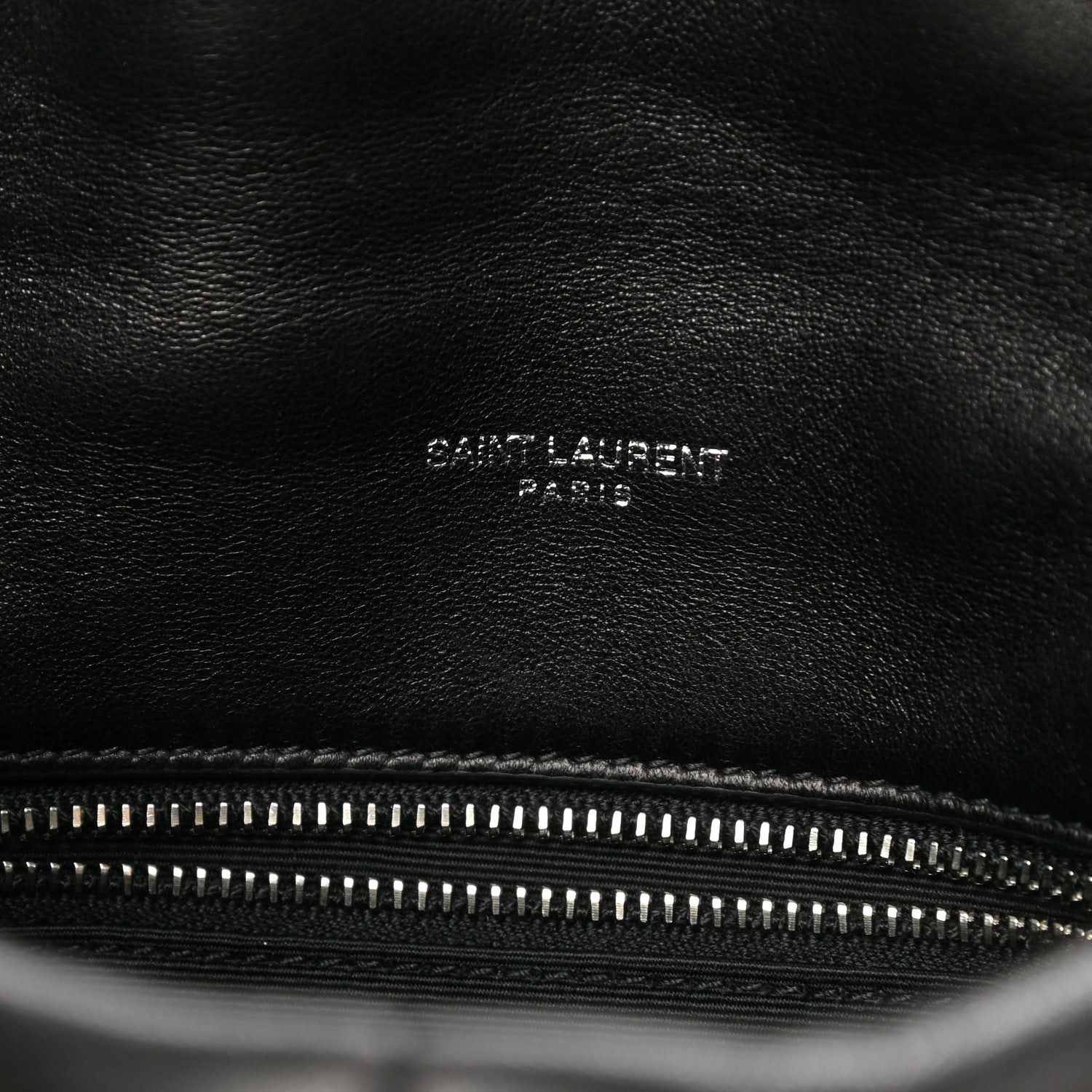 Saint Laurent Lambskin Quilted Toy Loulou Puffer Monogram Chain Satchel Black 6 of 12