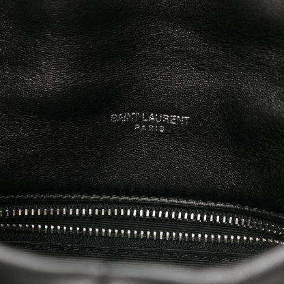 Saint Laurent Lambskin Quilted Toy Loulou Puffer Monogram Chain Satchel Black 6 of 12