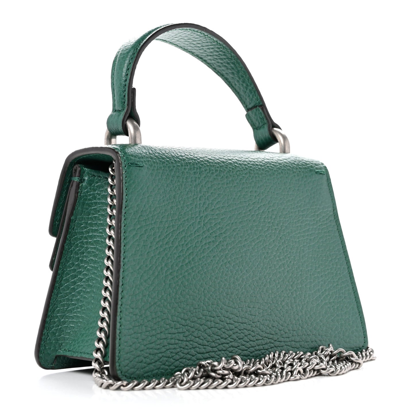 Dollar Calfskin Crystal Mini Dionysus Top Handle Bag Emerald