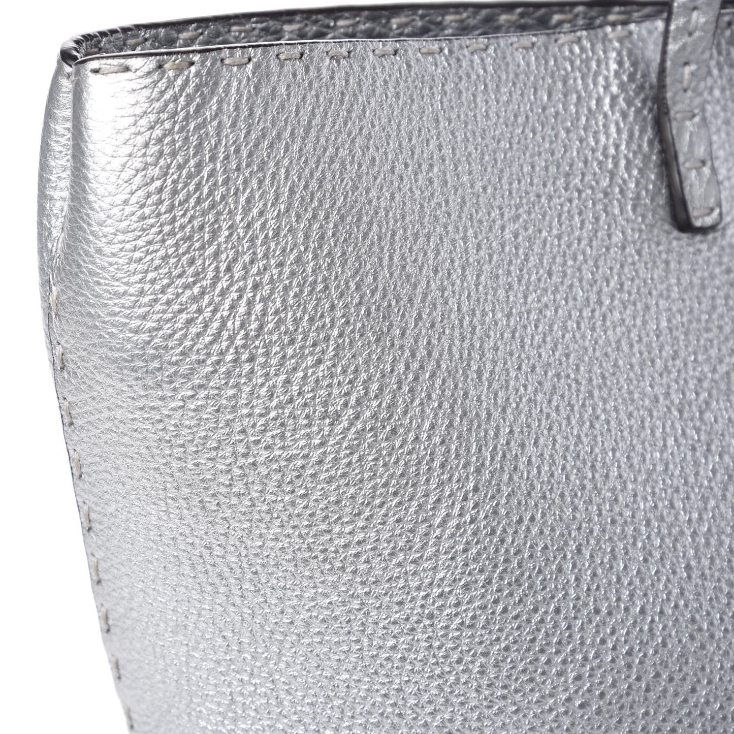 Cuoio Romano Lux Selleria Carla Shopping Tote Argento