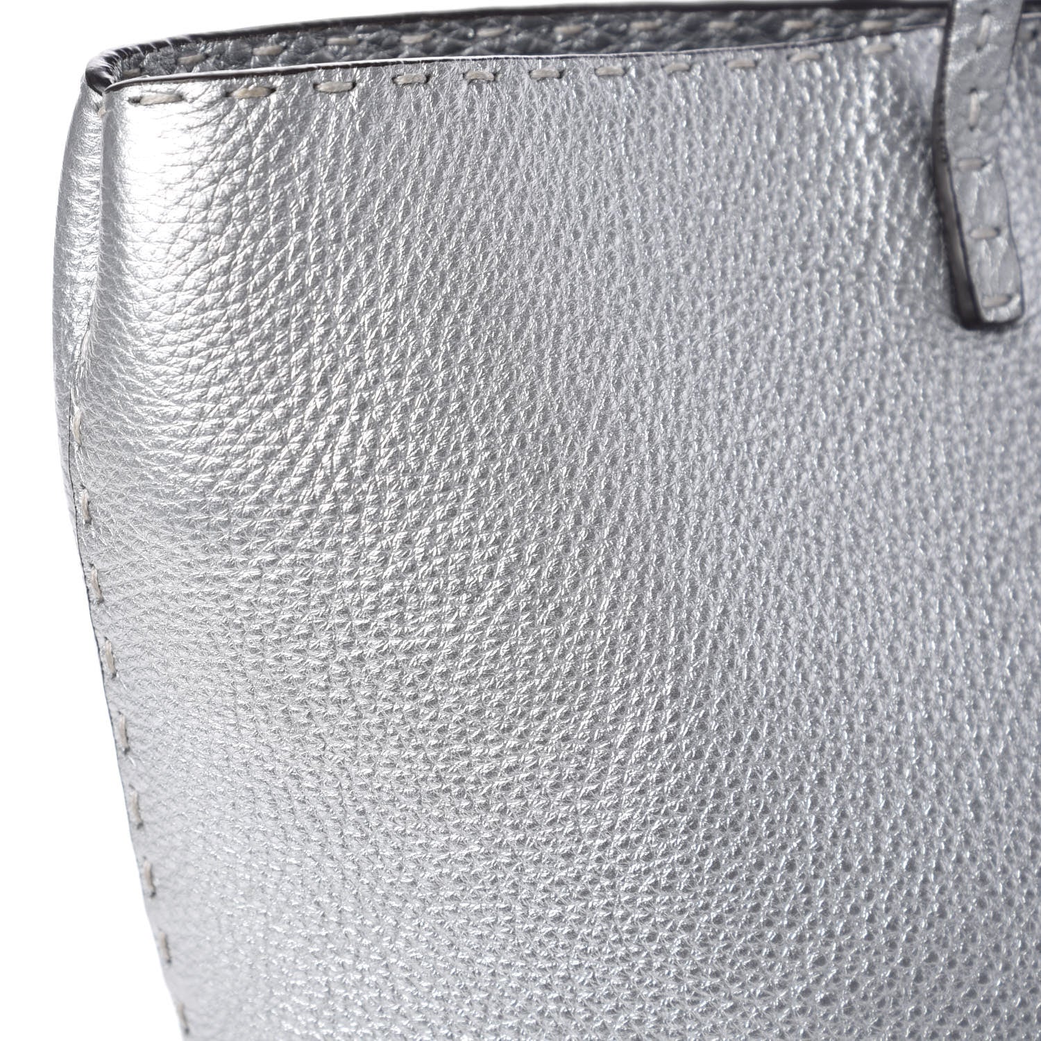 Fendi Cuoio Romano Lux Selleria Carla Shopping Tote Argento 10 of 15