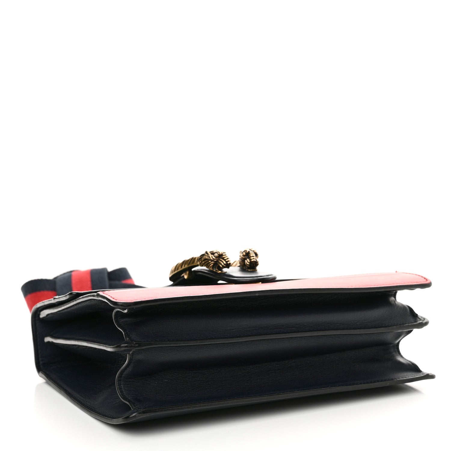 Gucci Moon Calfskin Bamboo Web Medium Dionysus Top Handle Bag Blue Emerald Hibiscus Red 4 of 14