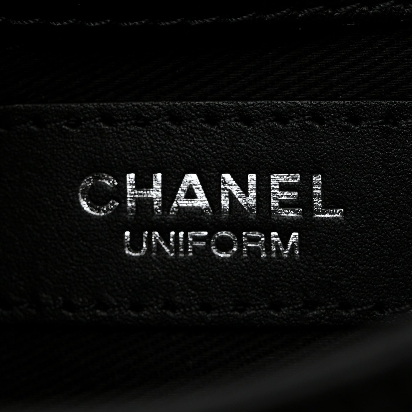 Calfskin Quilted CC Uniform Flap Belt Bag Black