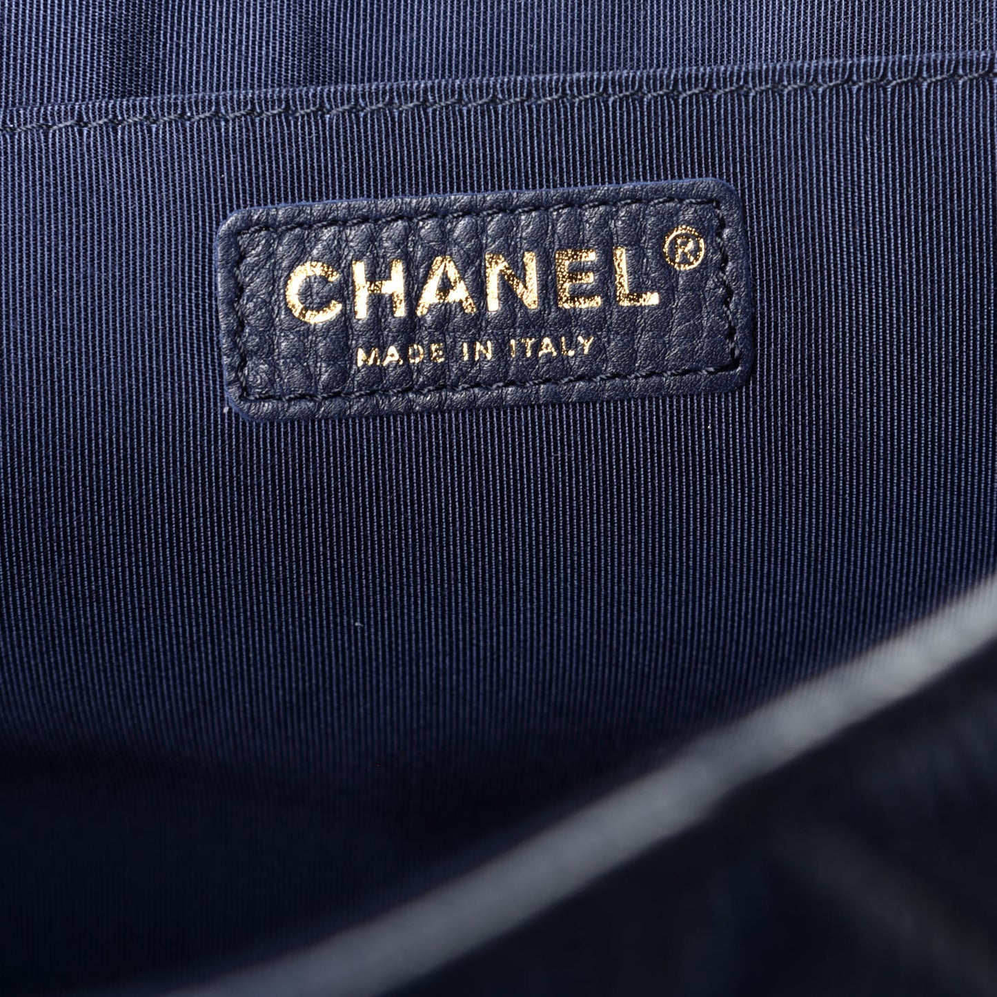Metallized Calfskin Quilted Small XXL Travel Flap Bag Navy